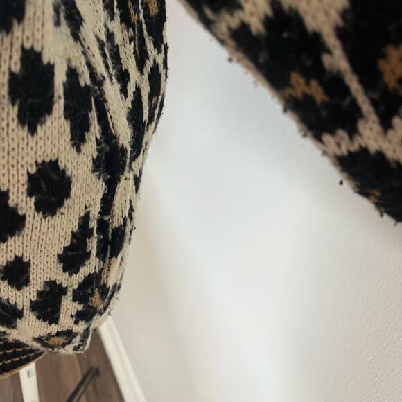 Vtg Y2K 2000s Leopard Print Button Cardigan Wmns S Casual Lounge - Picture 3 of 9